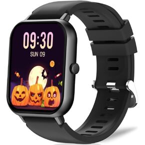 Smart Watch (Answer/Make Calls) 1.83" Fitness Tracker Heart Rate Blood Pressure Oxygen Sleep Monitor 200 Sport Modes Step Calories Trackers IP67 Waterproof Android iPhone Women Men (Black)