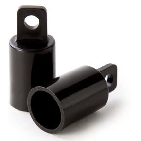 Pinehurst Crafts Decorative Plastic End Caps for 1/2" Dowel Rods, Great for Display Banners, Retail Signs, Wall Hangings & More, Black, Pack of 8