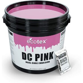 Ecotex® DC Pink Screen Printing Emulsion (Pint - 16oz.) Diazo Required Photo Emulsion for Silk Screens and Fabric- for Screen Printing Plastisol Ink and Water Based Ink, Screen Printing Supplies