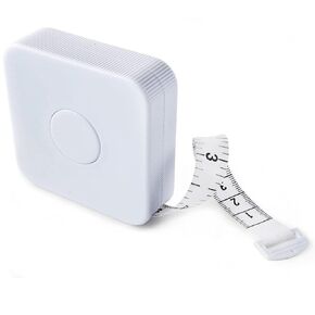 Perfect Measuring Tape - Extra Long (120 inch) Tailor's Flexible Measuring Tape. Retracting, Double Sided Tape - Inches to 120 and Metric to 3m (Model SR18) White