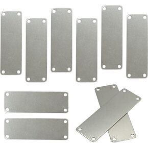 StayMax 304 Stainless Steel Engraving Blank Tags Rectangle Stamping Blanks with 4 Holes 1inch*3inch 25 Pack