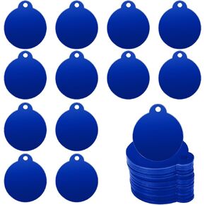 25 Pack Round Aluminum Blank Tags Black Stamping Blanks Engraving Blanks Discs Metal Blanks Keychain Dog Tag for Engraving Crafts 1.18 inch