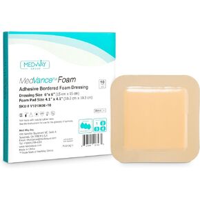MedVance TM Foam – Bordered Adhesive Hydrophilic Foam Dressing (6x6 Inch) 10 Pack