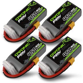 OVONIC 4S Lipo Battery 80C 450mAh 14.8V Lipo Battery with XT30 Connector for RC FPV Racing Drone Quadcopter(4 Packs) in Kuwait