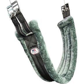 Majestic Ally Mink Fleece Padded Girth with Heavy Duty Elastics & Stainless Steal Hardware Brown -42",44",46",48" and 50"