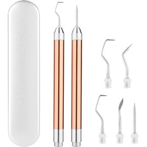2pcs LED Weeding Tools for Vinyl with 5 Kinds of Hooks, Craft Weeding Tools for Vinyl with Light, Pin Pen Weeding Tool Set for Silhouettes Cutting DIY Crafting, with Storage Case, No Battery