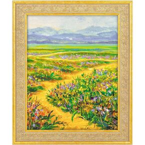 Golden State Art, 8x10 Ornate Vintage Finish Picture Frame, Distressed Gold Color