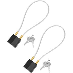 QWORK Motorcycle Helmet Lock, 2 Pack Keyed Alike Key Lock & Cable Universal Motorcycle Bike Helmet Luggage Security