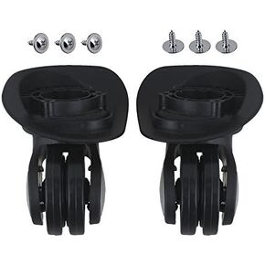 RDEXP Black 1.92inch Wheel Dia Left & Right Luggage Wheels with 6 Screws for Travel Case Replacement Set of 2