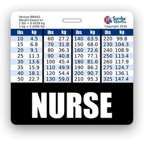Nurse Badge Buddy Horizontal w/Height & Weight Conversion Charts (Pink)