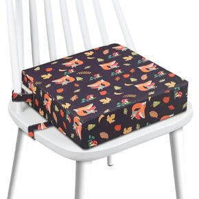 Booster Seat for Dining Table, Stronger Support Double Safe Straps Booster Seat for Kitchen Chair, Non-Slip Bottom Portable Travel Chair Cushion for Kids (Beige Cat)