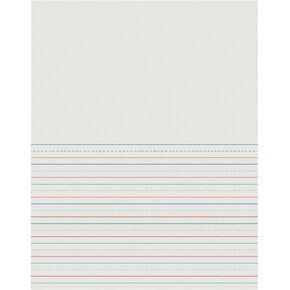 School Smart Red & Blue Storybook Paper, 1/2 Inch Ruled Short Way, 8-1/2 x 11 Inches, 500 Sheets,White