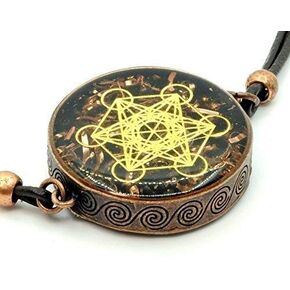 ZZYBIA Metatron's Cube Merkaba Orgone Pendant with Obsidian