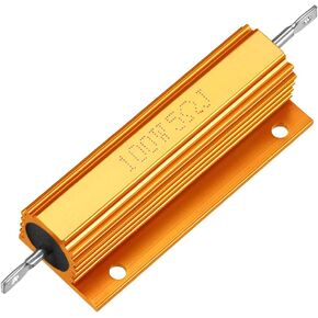 uxcell® Aluminum Case Resistor 100W 5 Ohm Wirewound Yellow for LED Replacement Converter 100W 5RJ
