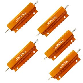 Comidox Set of 5 100W Watt Shell Power Aluminum Housed Case Wirewound Resistor 2R Ohm