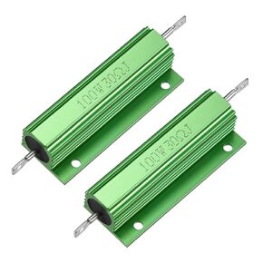 uxcell 2 Pcs Aluminum Case Resistor 100W 30 Ohm Wirewound Green for LED Replacement Converter 100W 30RJ