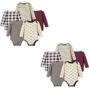 Hudson Baby Unisex Baby Cotton Long-Sleeve Bodysuits