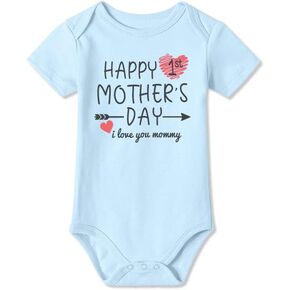 BesserBay Happy Mother's Day Onesie Happy 1st Mothers Day Bodysuit 0-12 Months