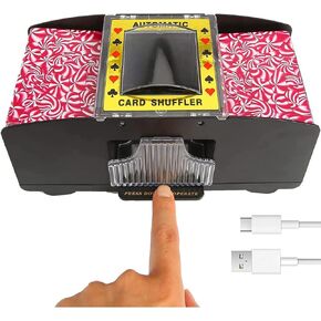 Automatic Card Shuffler, New Upgraded USB/Battery Powered Casino Card Shuffling Machine for Home Party Card Games, Poker, Blackjack, Uno, Texas Hold'em