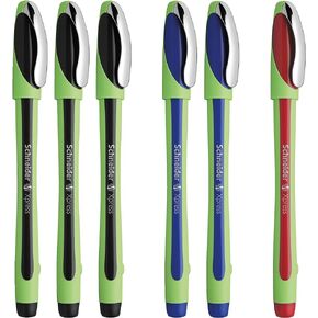Xpress Fineliner Pens By Schneider, 0.8mm Fiber Tip, Includes 3 Black, 2 Blue, 1 Red