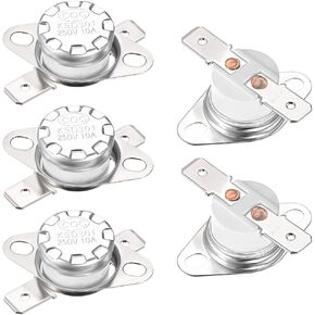 uxcell KSD301 Thermostat 165°C/329°F 10A Normal Closed N.C Adjust Snap Disc Temperature Switch for Microwave,Oven,Coffee Maker 5pcs