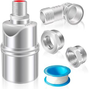 Automatic Water Float Valve, 1/2" Water Level Control Float Valve, Stainless Steel Water Shut Off Valve, Automatic Water Level Controller for Tanks,Pools,Pond And Livestock(With 3pcs Adapters)