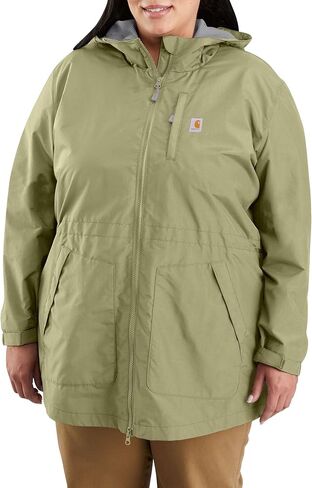 معطف Carhartt النسائي Rain Defender خفيف الوزن بمقاس مريح، طين مجفف، 3X US in Saudi Arabia