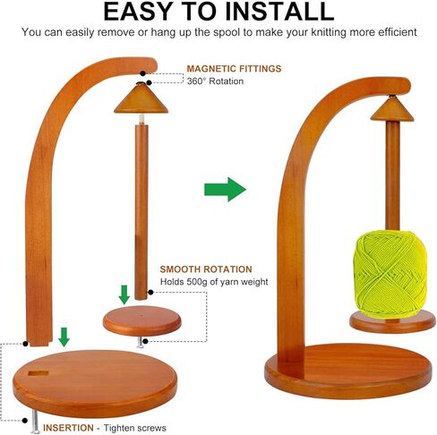 حامل غزل سويفتبويو للحياكة والكروشيه، غزل غزل خشبي مع دوران مغناطيسي سلس، هدية مثالية لمحبي الحياكة in Kuwait