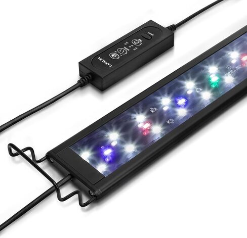 Aquarium Light,Full Spectrum Aquarium Light with Expandable Bracket,White Blue Red Green LEDs, Adjustable Timer and Brightness for 12~18IN Fish Tank in Saudi Arabia