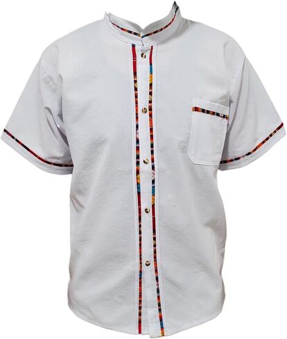 قمصان Guayabera المكسيكية للرجال متعددة الألوان والمقاسات المصنوعة في المكسيك قمصان رجالي بجيب أمامي من هاواي كاجوال بأكمام قصيرة وأزرار للأسفل قميص Oaxaca للشاطئ (M، أسود) in Kuwait