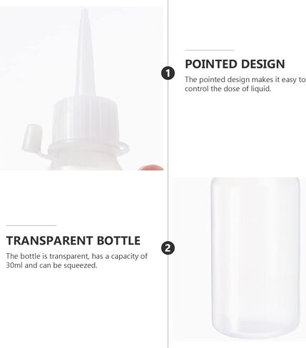 EXCEART Dispenser Container 30ml Needle Tip Glue Bottle Plastic Dropper Bottles Applicator Bottles Precision Tip Applicator Bottle for DIY Quilling Craft, Acrylic Painting Silicone Containers in Saudi Arabia