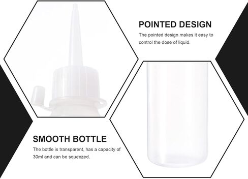 EXCEART Dispenser Container 30ml Needle Tip Glue Bottle Plastic Dropper Bottles Applicator Bottles Precision Tip Applicator Bottle for DIY Quilling Craft, Acrylic Painting Silicone Containers in Saudi Arabia