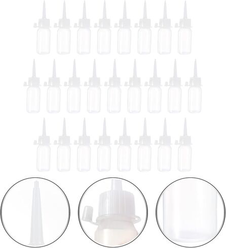 EXCEART Dispenser Container 30ml Needle Tip Glue Bottle Plastic Dropper Bottles Applicator Bottles Precision Tip Applicator Bottle for DIY Quilling Craft, Acrylic Painting Silicone Containers in Saudi Arabia