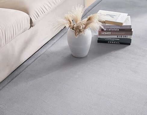 ALEGTER Grey Coral Velvet Rug with Non-Slip Backing on Reverse Side of Floor mat,Large Solid Color Bedroom Rug Suitable for Living Room,Bedroom Yoga Mat,Baby Crawling Mat,60"x80" in Saudi Arabia