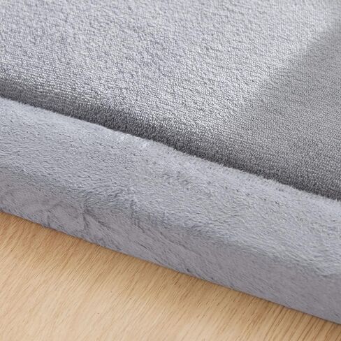 ALEGTER Grey Coral Velvet Rug with Non-Slip Backing on Reverse Side of Floor mat,Large Solid Color Bedroom Rug Suitable for Living Room,Bedroom Yoga Mat,Baby Crawling Mat,60"x80" in Saudi Arabia