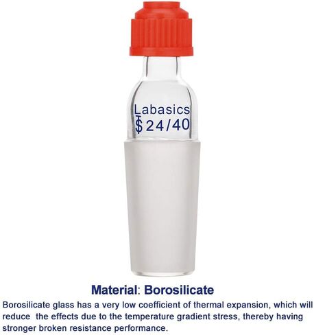 Labasics Thermometer Inlet Adapter with 14/20 Inner Joint, 80mm Height, for Distillation Apparatus (14/20 Joint) in Saudi Arabia