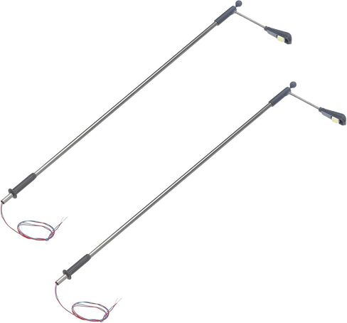 MECCANIXITY Model Railway Train Lamp Post 5.7" White 1:75 Scale LEDs New 3V for Creative DIY Project Traffic System Model Metal Street Light, Pack of 2 in Saudi Arabia