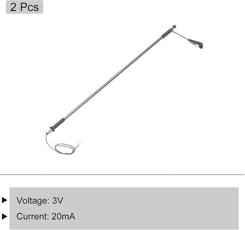 MECCANIXITY Model Railway Train Lamp Post 5.7" White 1:75 Scale LEDs New 3V for Creative DIY Project Traffic System Model Metal Street Light, Pack of 2 in Saudi Arabia