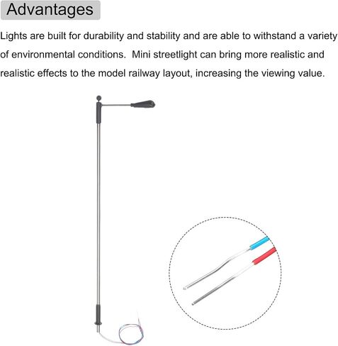 MECCANIXITY Model Railway Train Lamp Post 5.7" White 1:75 Scale LEDs New 3V for Creative DIY Project Traffic System Model Metal Street Light, Pack of 2 in Saudi Arabia