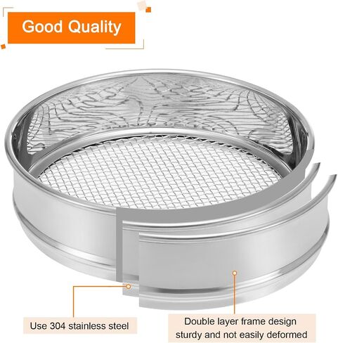 PATIKIL 20 Mesh Lab Sieve, 8" Diameter Test Sieve 304 Stainless Steel Wire Cloth (0.9mm) for Industrial Laboratory in Kuwait