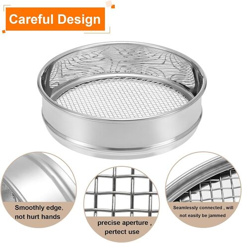 PATIKIL 20 Mesh Lab Sieve, 8" Diameter Test Sieve 304 Stainless Steel Wire Cloth (0.9mm) for Industrial Laboratory in Kuwait