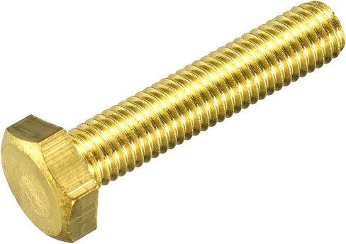 uxcell Brass Hex Bolts, M6x60mm 10pcs Fully Thread Grade 4.8 Solid Brass Hexagon Head Bolt Machine Screws for Machinery in Saudi Arabia