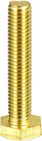 uxcell Brass Hex Bolts, M6x60mm 10pcs Fully Thread Grade 4.8 Solid Brass Hexagon Head Bolt Machine Screws for Machinery in Saudi Arabia
