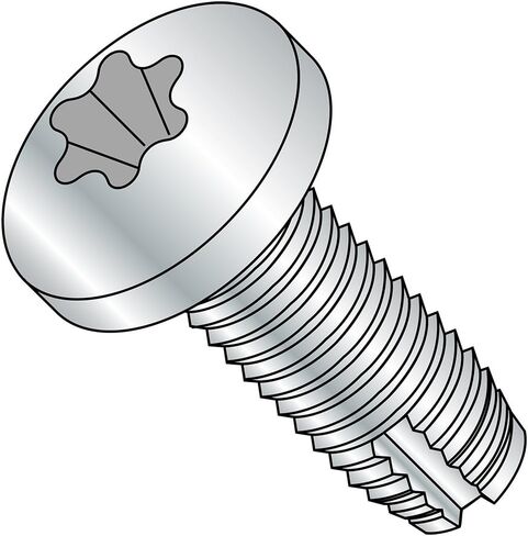 Small Parts 31321TP Steel Thread Cutting Screw, Zinc Plated Finish, Pan Head, Star Drive, Type 1, 5/16"-18 Thread Size, 2" Length (Pack of 10) in Saudi Arabia