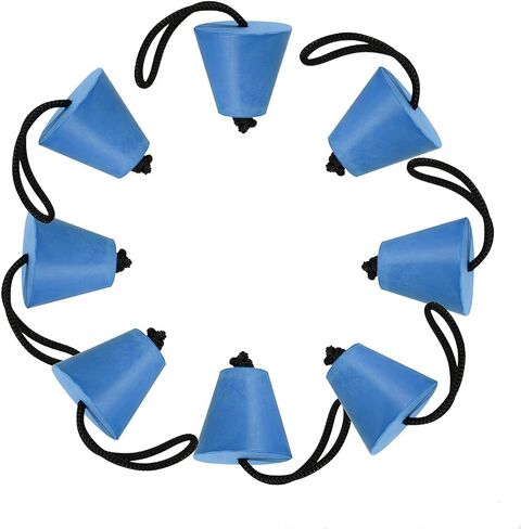 Amarine Made Pack of 8 Universal Kayak Scupper Plug Kit,Silicone Scupper Plugs Drain Holes Stopper Bung with Lanyard Fit for Kayaks Canoes (Charcoal Black) in Saudi Arabia