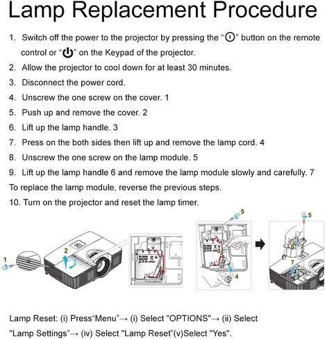 CHNPOFNT BL-FP190D /BL-FP190E /BL-FP195B/SP.8VH01GC01 Replacement Projector Lamp Bulb with Housing for GT1080 HD141X HD26 EH200ST W316 X312 H182X BR323 BR326 DH1008 Projector in Kuwait