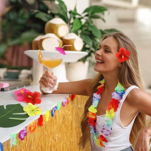 Fovths 70 حزمة Luau الطرف الديكور هاواي الشاطئ موضوع الحزب تفضل 60 بوصة نفخ شجرة النخيل برودة مع لوازم حزب Luau لحفلة هاواي in Kuwait