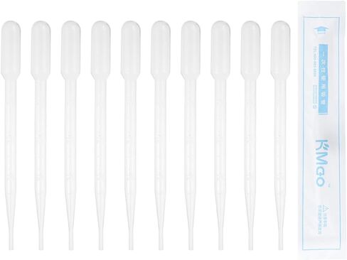 PATIKIL 3ml Pipettes Dropper, 60pcs Plastic Pipettes Disposable Pipette Transfer Pipette Calibrated Plastic Eye Dropper with Scale for Science Laboratory Resin DIY Crafts Art Makeup Oil in Saudi Arabia