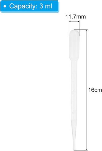 PATIKIL 3ml Pipettes Dropper, 60pcs Plastic Pipettes Disposable Pipette Transfer Pipette Calibrated Plastic Eye Dropper with Scale for Science Laboratory Resin DIY Crafts Art Makeup Oil in Saudi Arabia