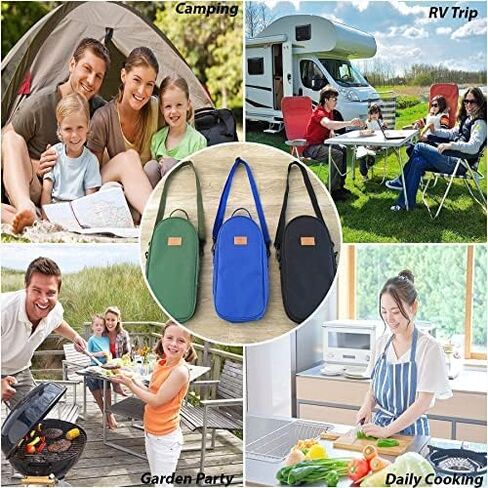 ANBrethren Portable Camping Kitchen Utensil Set Stainless Steel Outdor Cooking and Grilling Utensil Organizer Perfect for Travel, Picnics, RVs, Camping, BBQs (4Pcs or 31 Pcs/Set) in Saudi Arabia